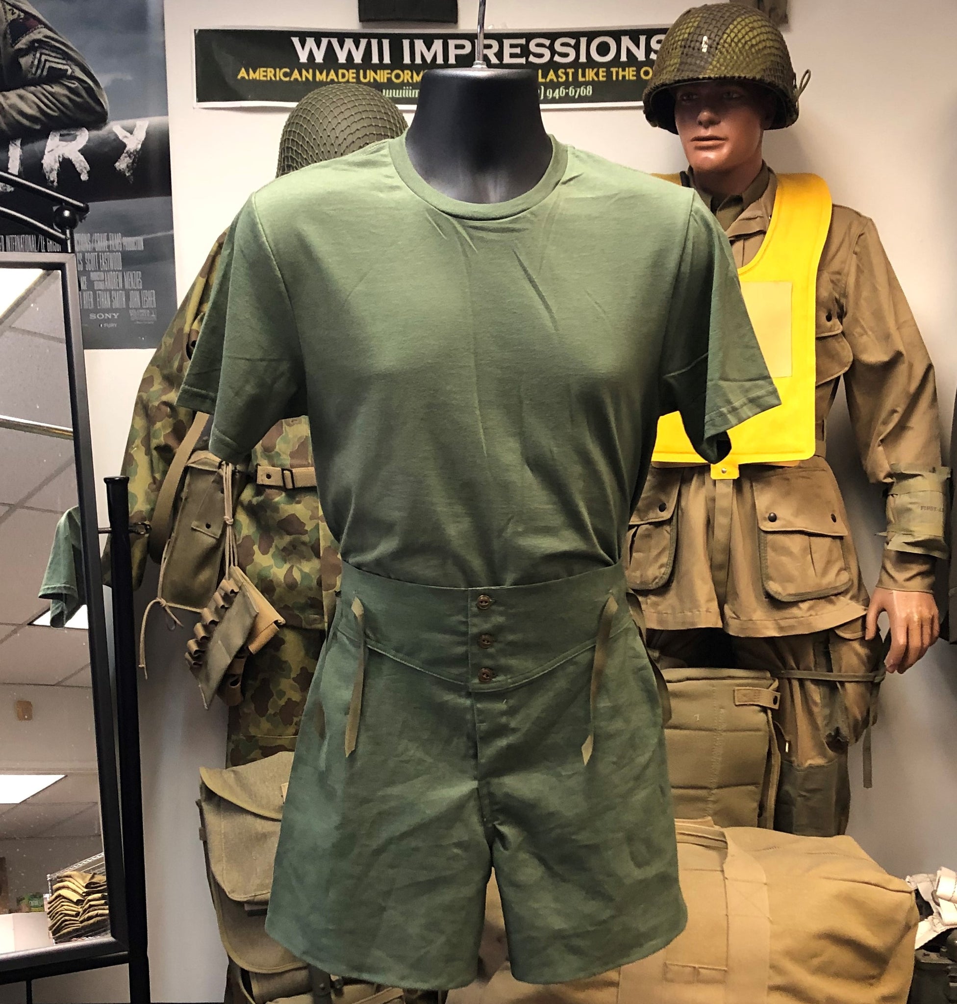 Undershirt, Olive Green, Marine