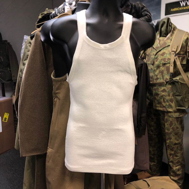 Undershirt, Army, Vintage White, Cotton, Summer, Sleeveless