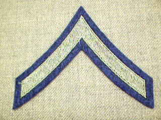 Chevrons, Rank, Felt, PFC, Army