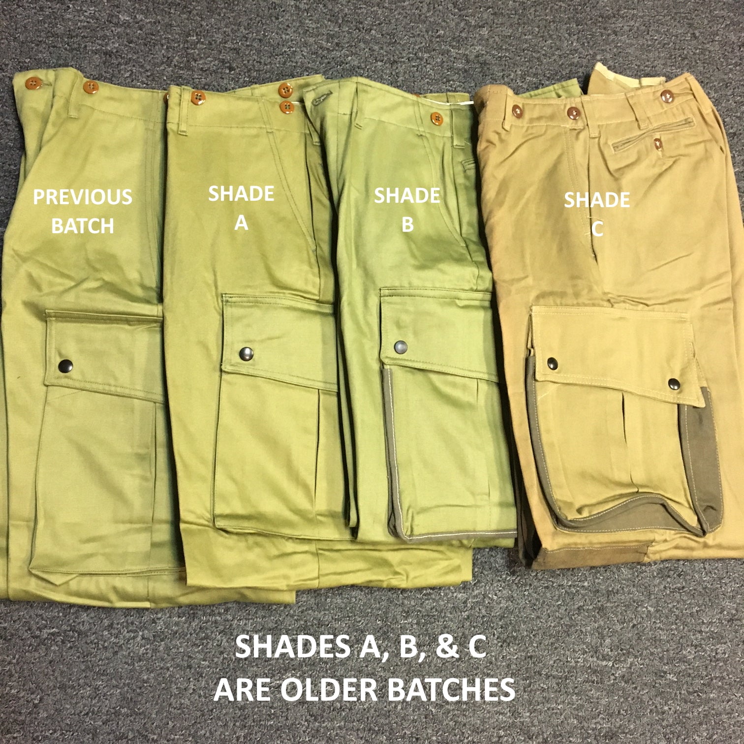 Trousers, Jumper, Parachute, "OLDER Batches". CLOSEOUT sold as-is. All sales final.
