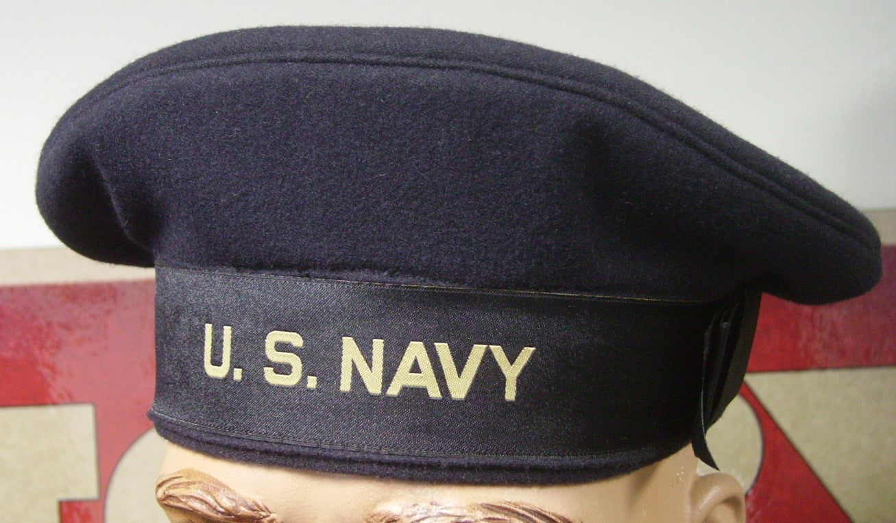 Hat, Dress Blue, USN. CLOSEOUT sold as-is. All sales final.