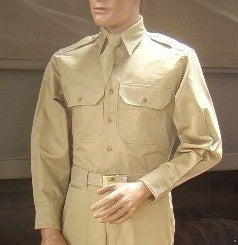 Shirt, Cotton, Khaki, M-37 Officer's CLOSEOUT sold as-is. All sales final.