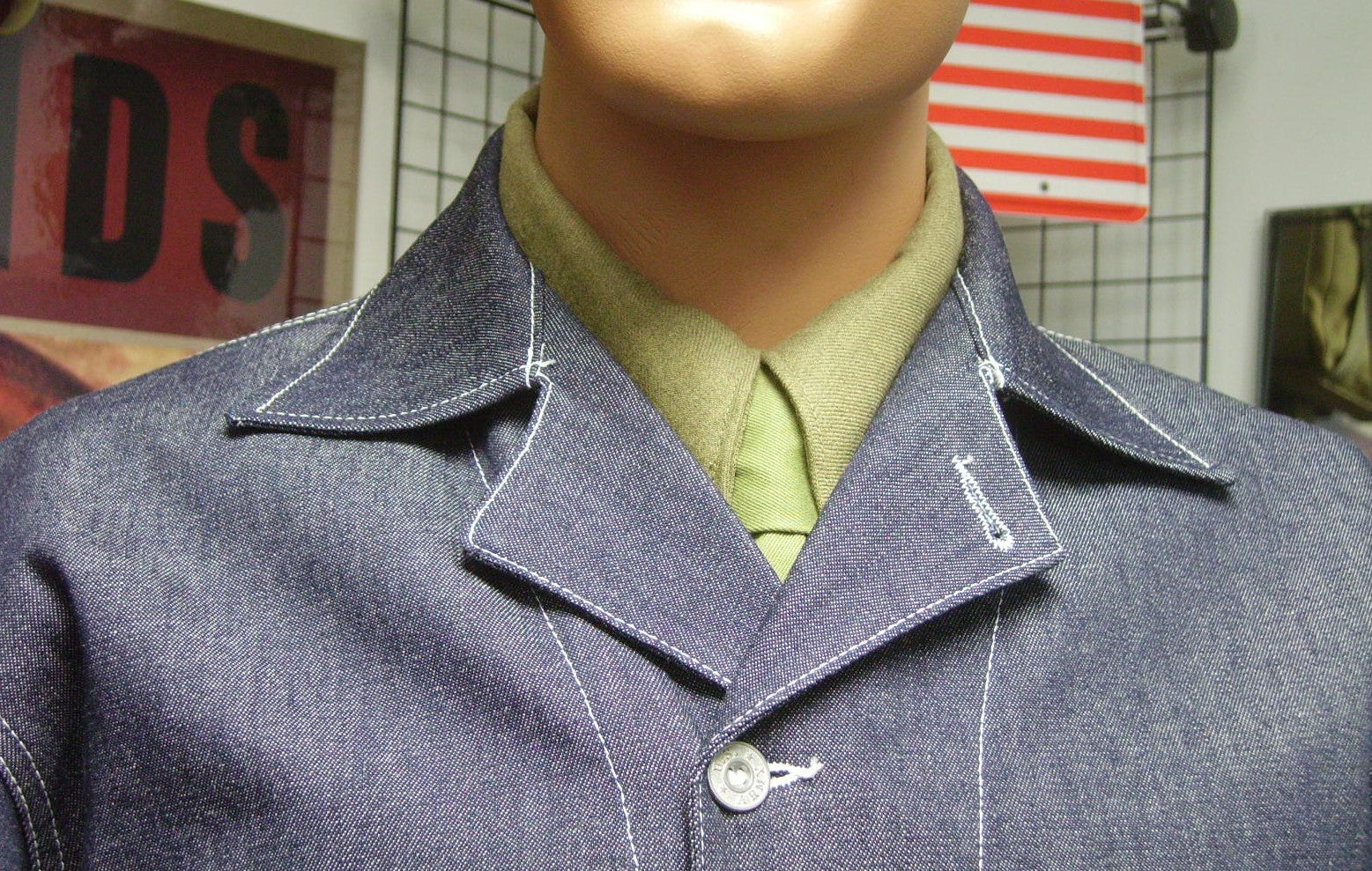 Coat, Work, Blue-Denim, M1940. CLOSEOUT sold as-is. All sales final.