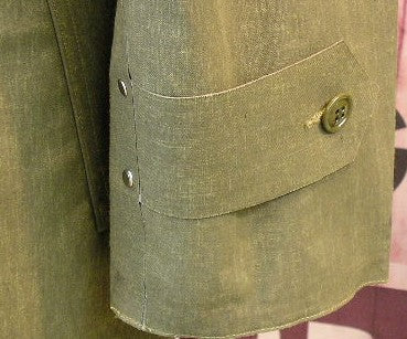 Raincoat, Synthetic Resin Coated, OD, Dismounted